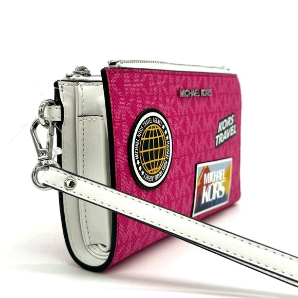 Michael Kors Large Double Zip Wallet Wristlet Dragonfruit (NWT) - Picture 4 of 9